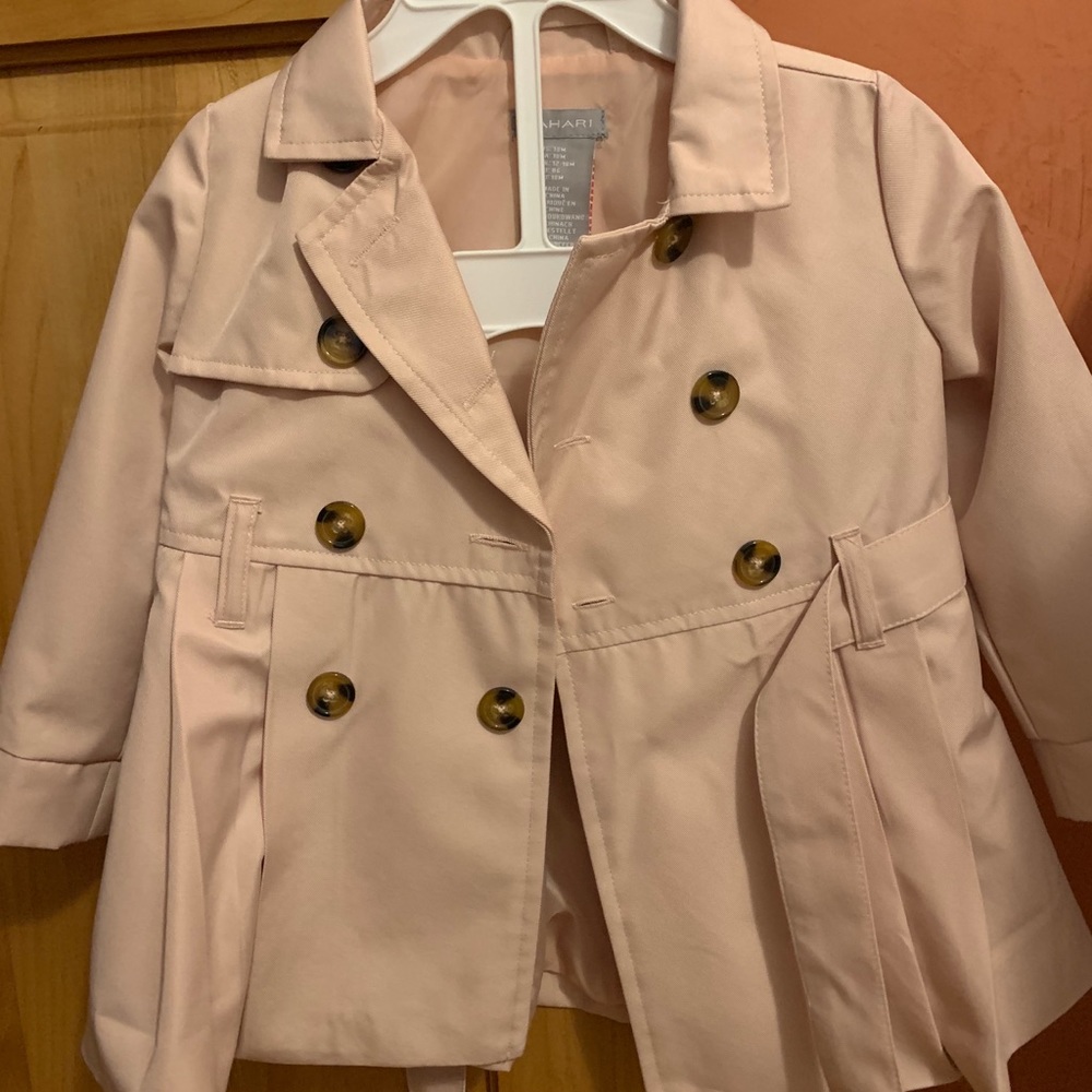 Little girls pink pea coat
